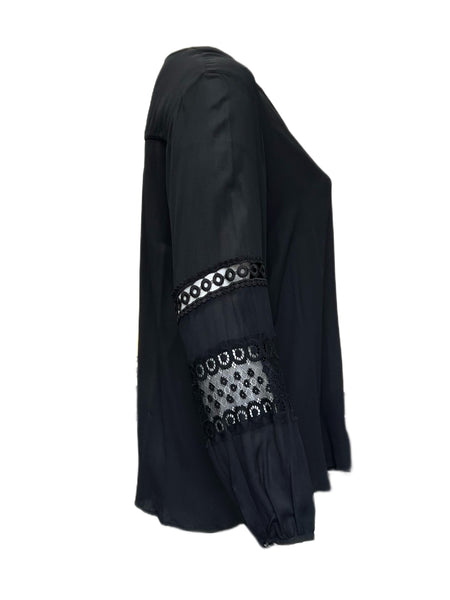 Marina Rinaldi Women's Black Baghera Viscose Top NWT