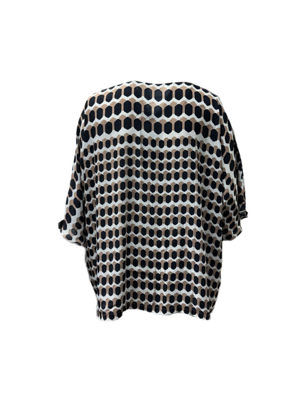 Marina Rinaldi Women's Brown Bagliore Pullover Blouse NWT