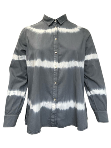 Marina Rinaldi Women's Grey Bahamas Cotton Shirt Size 12W/21 NWT
