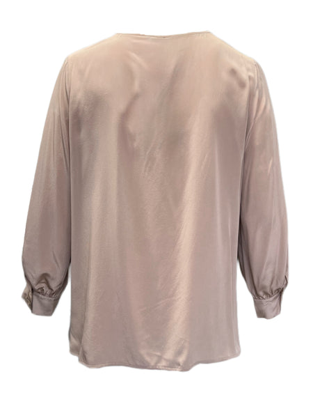 Marina Rinaldi Women's Beige Baiocco Silk Shirt NWT