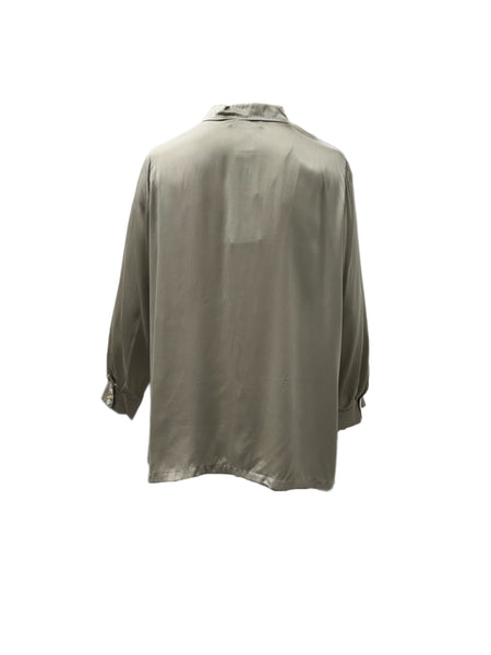 Marina Rinaldi Women's Beige Baldanza Button Down Blouse NWT