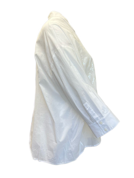 Marina Rinaldi Women's White Balenare Button Down Cotton Shirt NWT