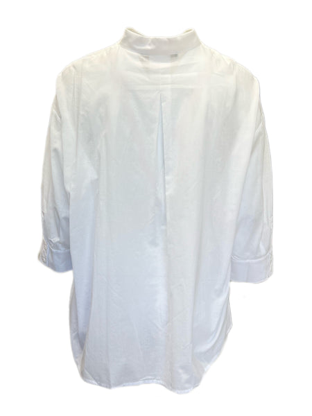 Marina Rinaldi Women's White Balenare Button Down Cotton Shirt NWT