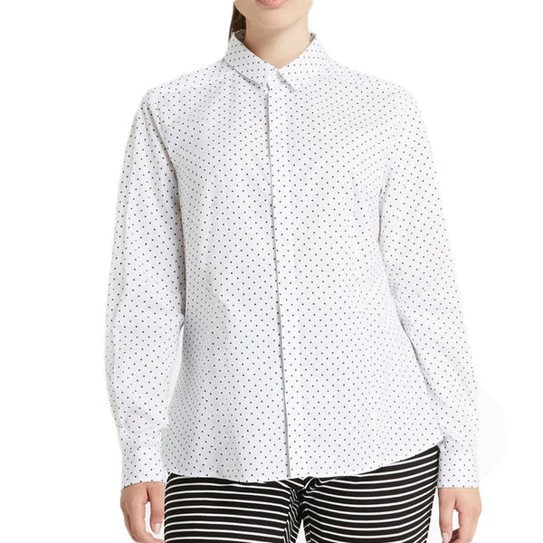 MARINA RINALDI Women's Balia Printed Button Up Blouse $255 NWT