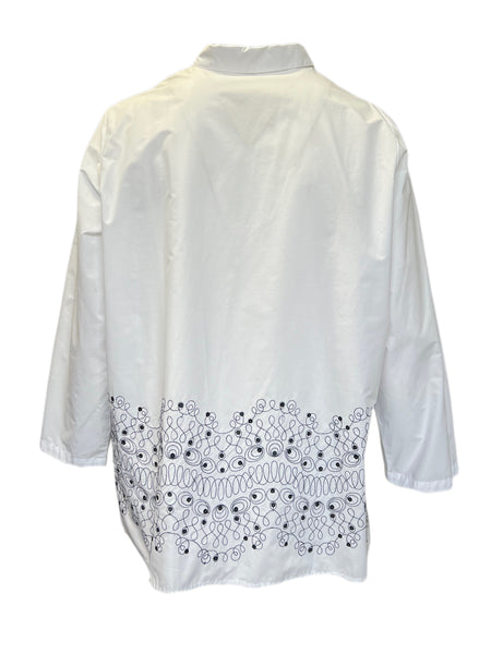 Marina Rinaldi Women's White Balocco Button Down Shirt NWT