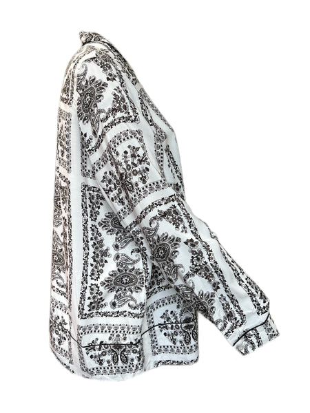 Marina Rinaldi Women's Bianco Balsa Viscose Button Down Shirt NWT