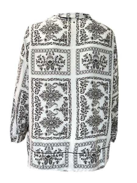 Marina Rinaldi Women's Bianco Balsa Viscose Button Down Shirt NWT