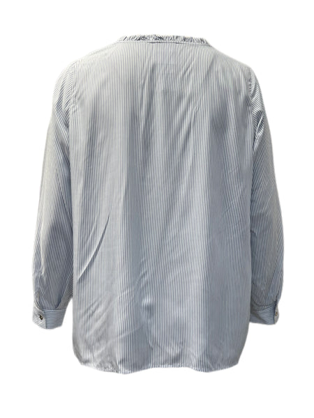 Marina Rinaldi Women's Blue Balsa Viscose Button Down Shirt NWT