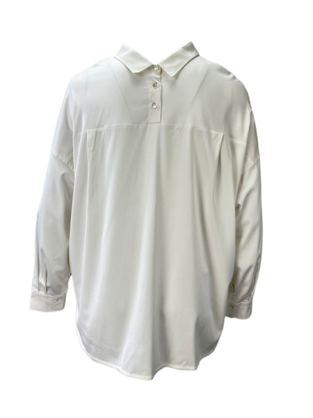 Marina Rinaldi Women's Ivory Balsamo Reversible Shirt Size 20W/29 NWT