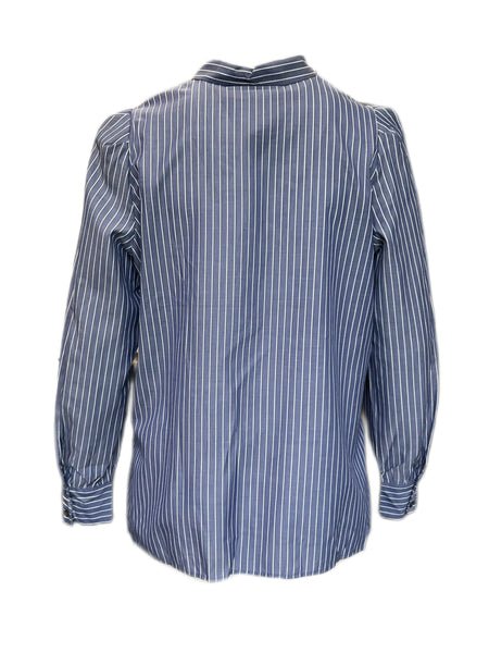 Marina Rinaldi Women's Blue Baltico Striped Button Down Shirt NWT