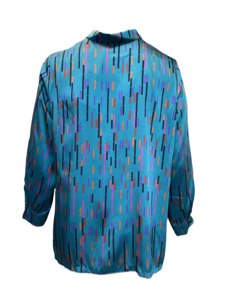 Marina Rinaldi Women's Blue Baltico Button Down Shirt NWT