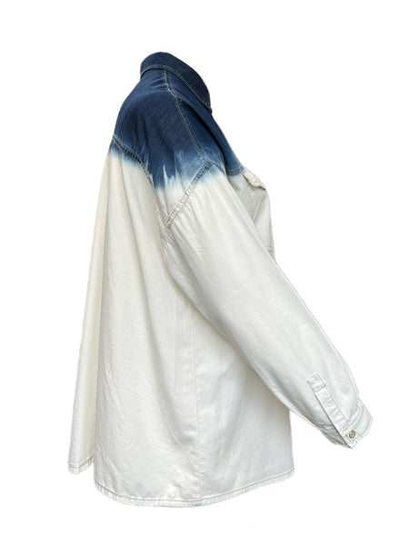 Marina Rinaldi Women's Bianco Baluardo Cotton Button Down Shirt Size 16W/25 NWT