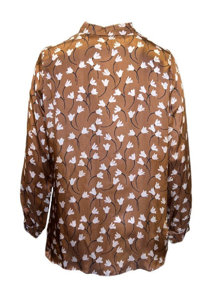 Marina Rinaldi Women's Brown Baluardo Viscose Shirt NWT