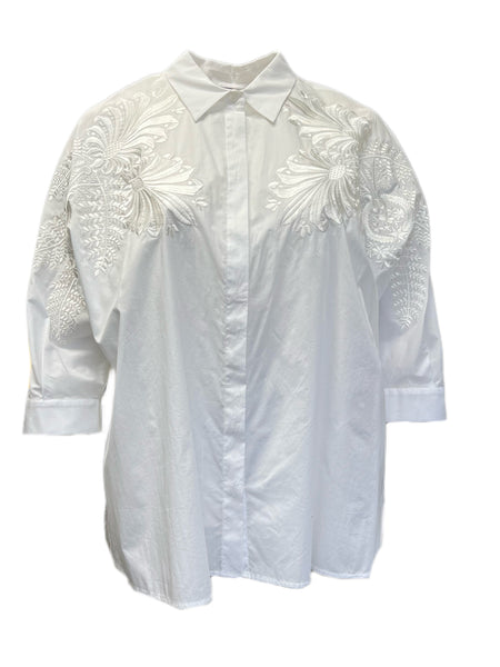 Marina Rinaldi Women's White Balzare Cotton Shirt Size 20W/29 NWT