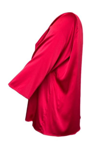 Marina Rinaldi Women's Red Bamby Silk Blended Blouse NWT