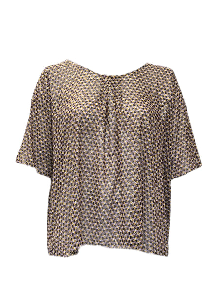 Marina Rinaldi Women's Camel Banana Printed Top NWT