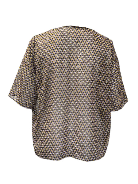 Marina Rinaldi Women's Camel Banana Printed Top NWT