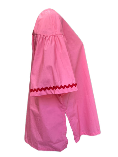 Marina Rinaldi Women's Pink Banchisa  Button Down Cotton Shirt Size 22W/31 NWT