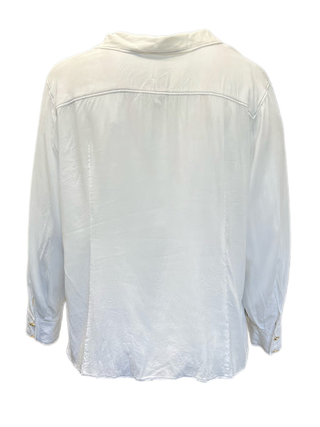 Marina Rinaldi Women's White Bandiera Button Down Button Down Shirt NWT