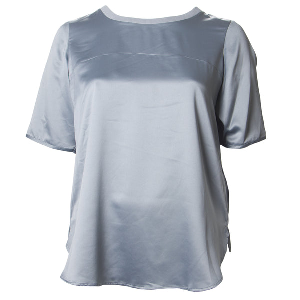 MARINA RINALDI Women's Bandiera Hi-Low Blouse $185 NWT