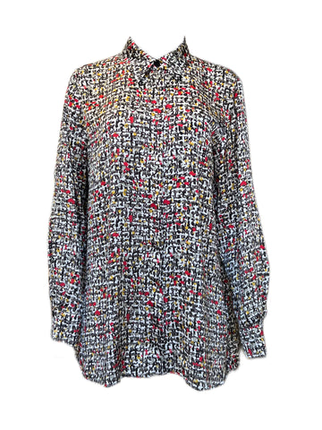 Marina Rinaldi Women's Multicolor Bandiera Button Down Shirt NWT