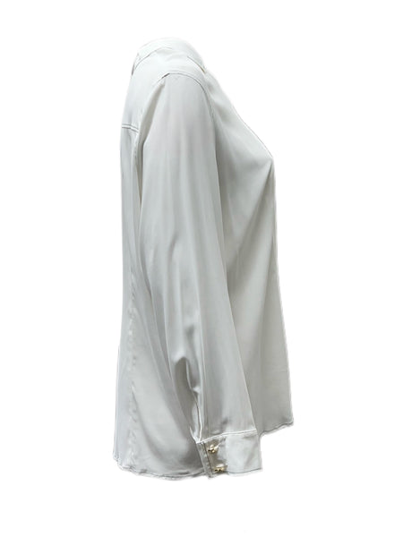 Marina Rinaldi Women's White Bandiera Button Down Shirt NWT