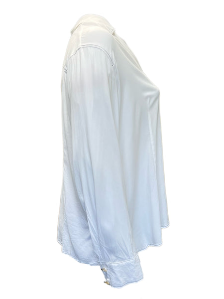 Marina Rinaldi Women's White Bandiera Button Down Button Down Shirt NWT