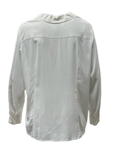 Marina Rinaldi Women's White Bandiera Button Down Shirt NWT