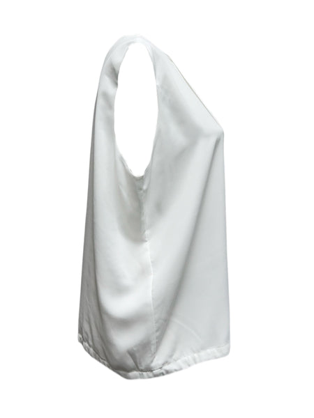 Marina Rinaldi Women's White Bang Sleeveless Blouse Size 20W/29 NWT