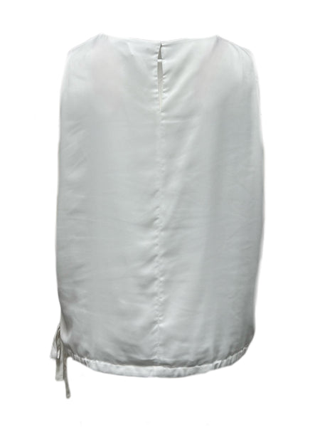 Marina Rinaldi Women's White Bang Sleeveless Blouse Size 20W/29 NWT