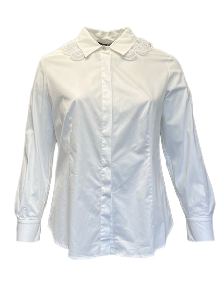 Marina Rinaldi Women's White Bangkok Button Down Shirt NWT