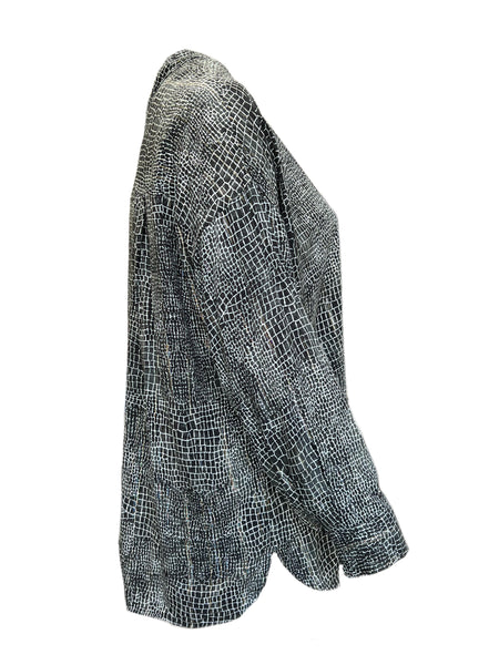 Marina Rinaldi Women's Black Bantu Button Down Shirt NWT