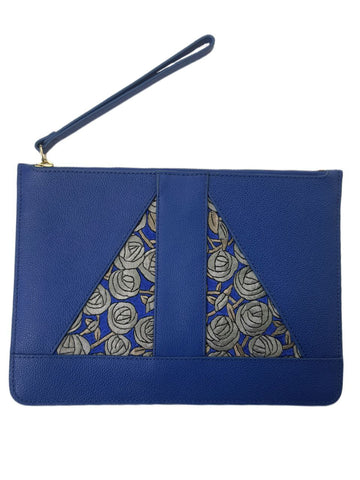 POPINJAY Women's Blue Baracoa Zip Clutch #Popin6s 10'x7' One Size NWT
