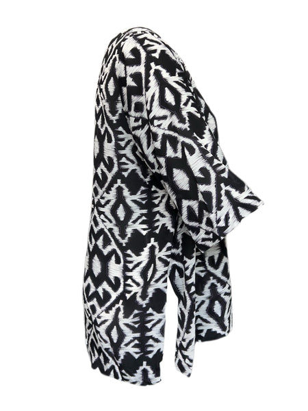 Marina Rinaldi Women's Nero Barbados Printed Silk Blouse NWT