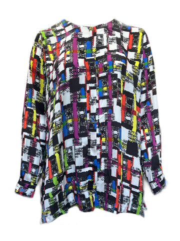 Marina Rinaldi Women's Multicolor Barbara Printed Shirt NWT