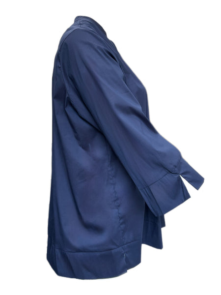 Marina Rinaldi Women's Blue Barbara Button Down Shirt NWT