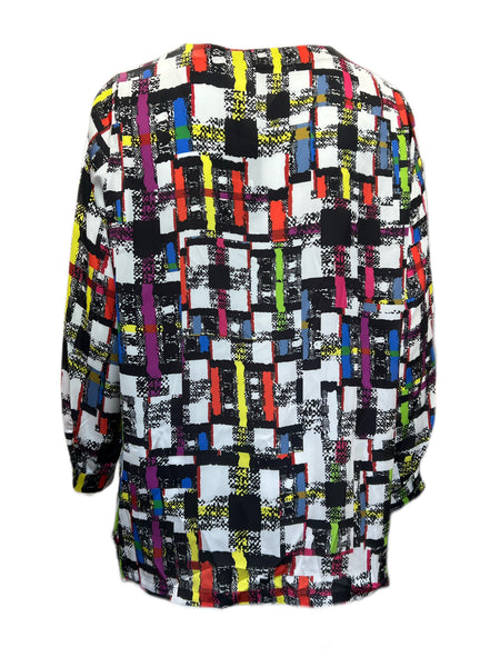 Marina Rinaldi Women's Multicolor Barbara Printed Shirt NWT