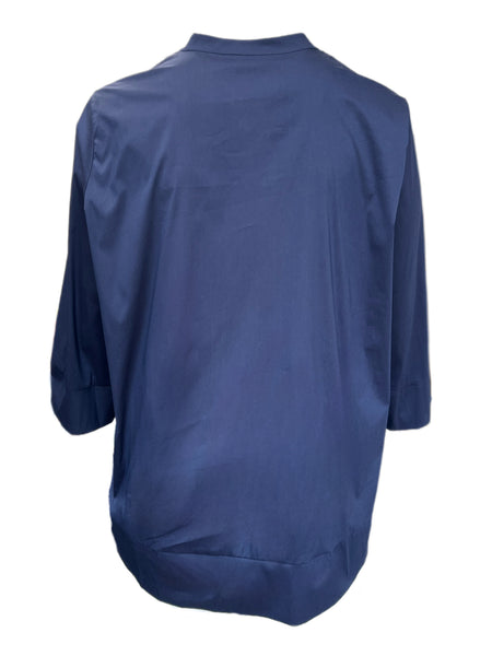 Marina Rinaldi Women's Blue Barbara Button Down Shirt NWT