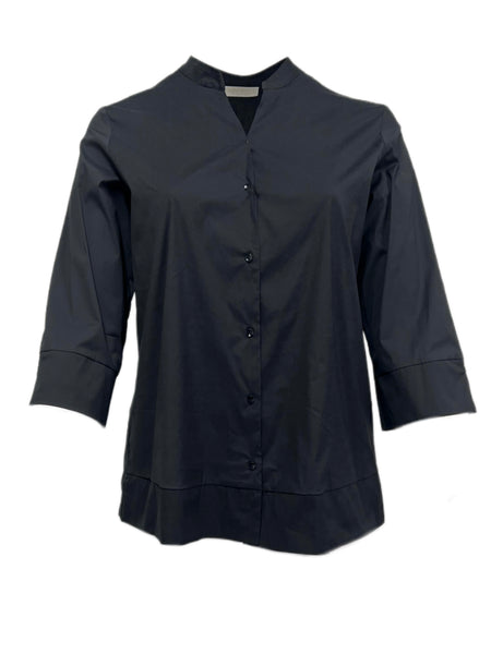 Marina Rinaldi Women's Black Barbareasy Button Down Shirt Size 14W/23 NWT