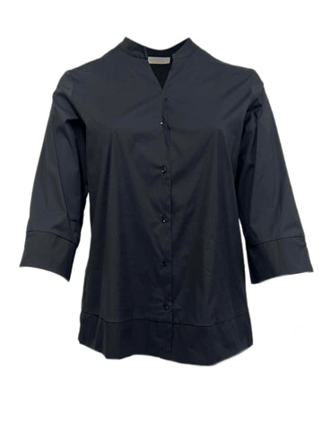 Marina Rinaldi Women's Black Barbareasy Button Down Shirt Size 14W/23 NWT
