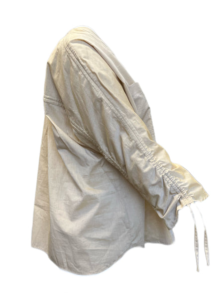 Marina Rinaldi Women's Beige Bardana Button Down Cotton Shirt NWT