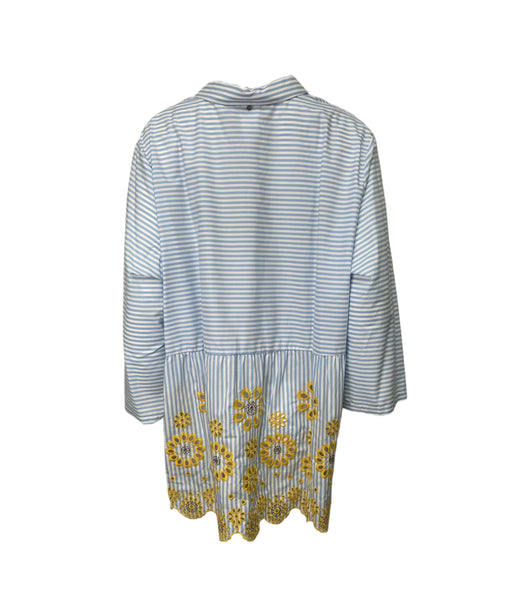 Marina Rinaldi Women's Blue Bardana Button Closure Blouse NWT