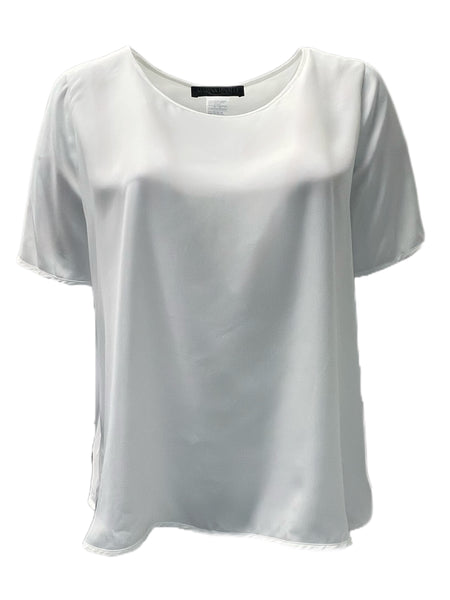 Marina Rinaldi Women's White Barico Short Sleeve Blouse NWT