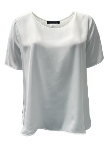 Marina Rinaldi Women's White Barico Short Sleeve Blouse NWT