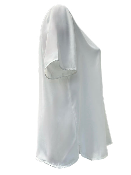 Marina Rinaldi Women's White Barico Short Sleeve Blouse NWT