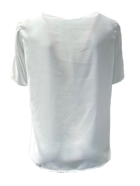 Marina Rinaldi Women's White Barico Short Sleeve Blouse NWT