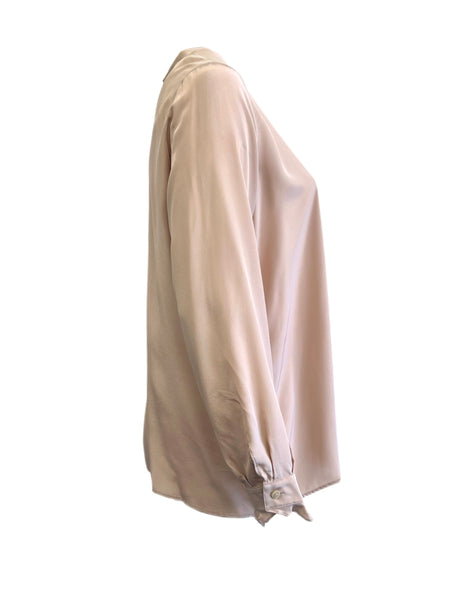 Marina Rinaldi Women's Beige Barolo Button Down Silk Shirt NWT