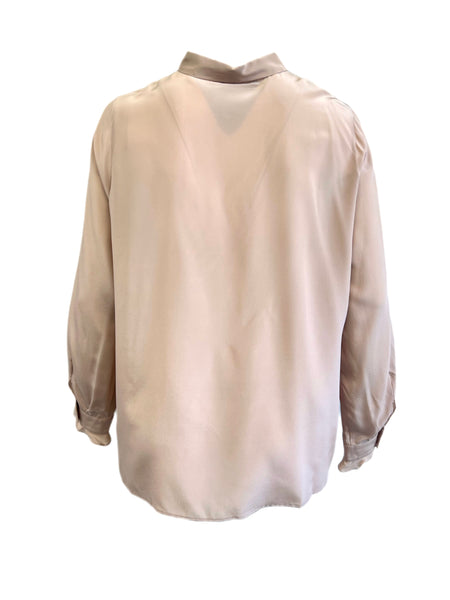 Marina Rinaldi Women's Beige Barolo Button Down Silk Shirt NWT