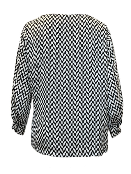 Marina Rinaldi Women's Nero Barolo Printed Top Size 18W/27 NWT