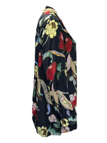 Marina Rinaldi Women's Nero Barone Printed Button Down Shirt Size 22W/31